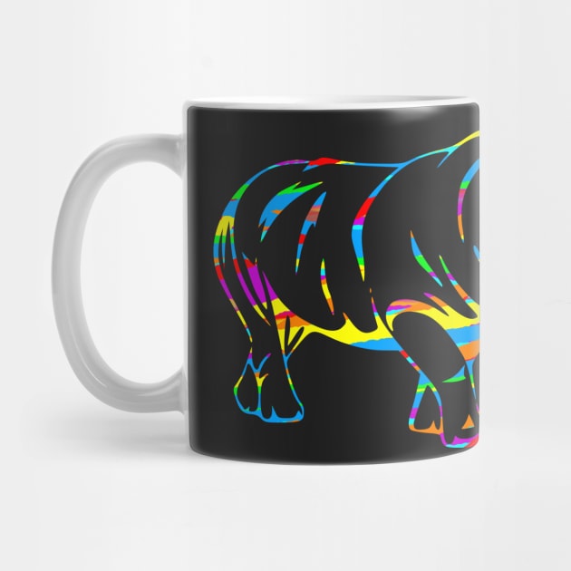 Colorful Rhino Outline by Shrenk